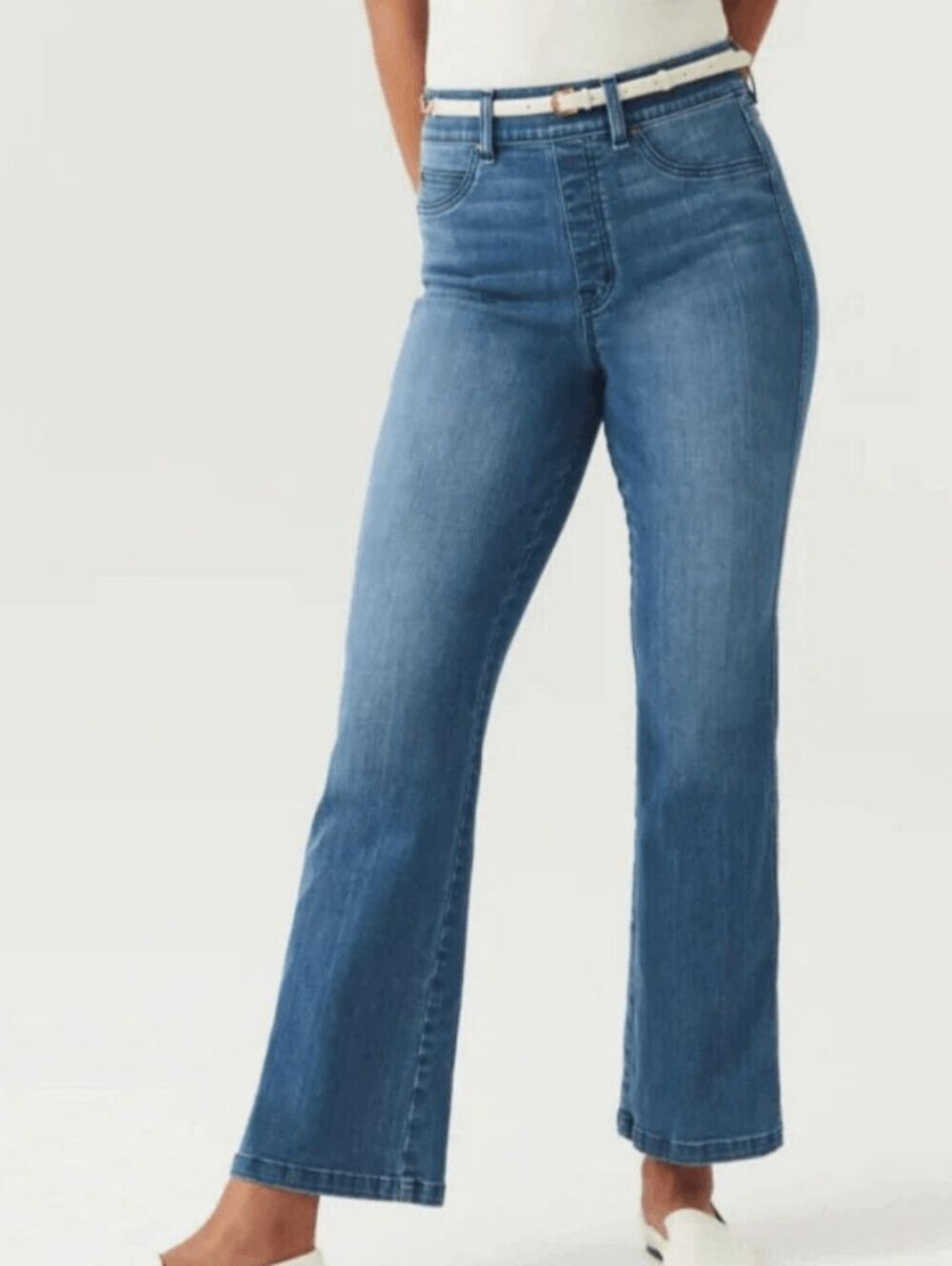 Spanx Cropped Kick Flare Pull On Jeans Size XL Vintage Indigo NWT - Picture 7 of 7